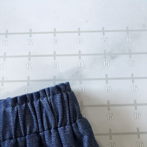 Vintage Pitchfork Denim Skirt Womens L Blue Button Front Pleated Prairie Cottage - Picture 7 of 8